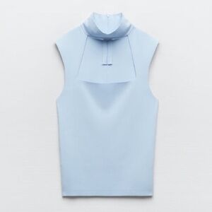 Zara Fine Knit Ribbed Cut Out Choker Top 4978/109